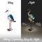 G128 Solar Metal Heron Garden Statue | 24 in Coastal Ocean Bird Outdoor Decor with LED Lights, Colorful Yard Art for Lawn Patio Backyard